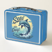 Lunch Box Seas Day Retro Dolphin Océan esthétique (Dos)