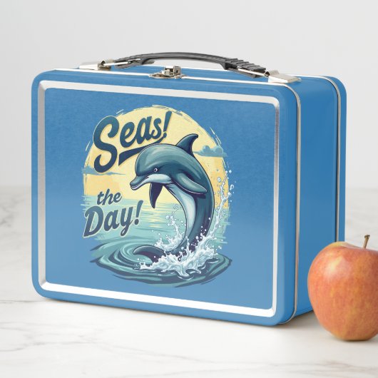Lunch Box Seas Day Retro Dolphin Océan esthétique (En situation)