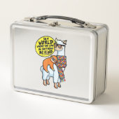 Lunch Box Sensibilisation sur l'autisme Sloth Riding Lama Au (Devant)