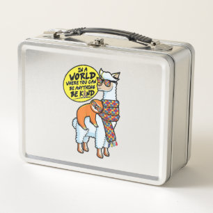 Lunch Box Sensibilisation sur l'autisme Sloth Riding Lama Au