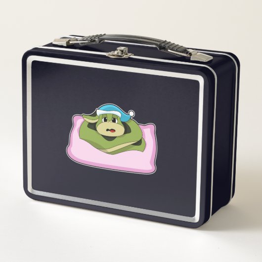 Lunch Box Serpent au lit avec bonnet de nuit (Devant)