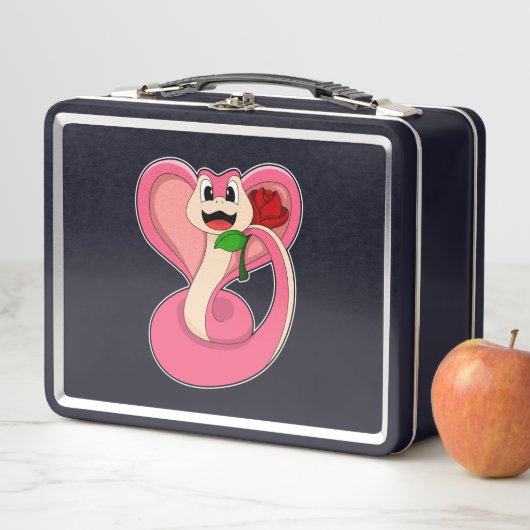 Lunch Box Serpent avec Rose (En situation)