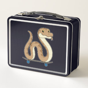 Lunch Box Serpent comme patineur avec skateboard