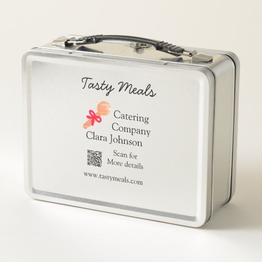 Lunch Box Services de restauration ajouter nom QR code site  (Dos)