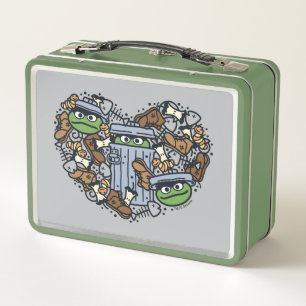 Lunch Box Sésame Sésame   Oscar the Grouch Doodle Heart