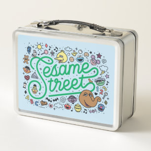 Lunch Box Sésame Sésame   Sesame Street Green Doodle Script