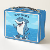 Lunch Box Shark caricature amusant en Chaussons - Joyeux req (Devant)