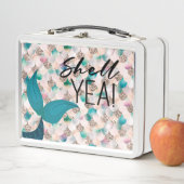 Lunch Box Shell Yea Turquoise & Gold Glam Mermaid Queue & Sc (En situation)
