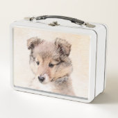 Lunch Box Shetland Sheepdog Puppy Peinture Chien original ar (Devant)