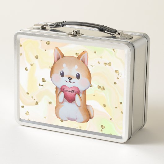 Lunch Box Shiba Inu Tenir Un Coeur (Devant)