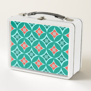 Lunch Box Shippo avec Motif Fleur, Turquoise et Coral
