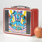 Lunch Box Signe de Paix Rétro (En situation)