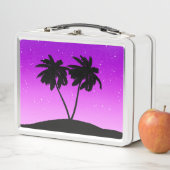 Lunch Box Silhouette de palmier contre méta violet twilight (En situation)