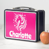 Lunch Box Silhouette Unicorne rose (En situation)