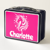 Lunch Box Silhouette Unicorne rose (Devant)