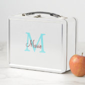 Lunch Box simple ajout de nom monogramme rose rouge jeton (En situation)