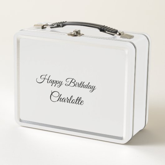 Lunch Box SIMPLE MINIMAL.CUTIE AJOUTER NOM BÉBÉ joyeux anniv (Devant)