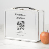 Lunch Box Simple minimal honeymoon donations wedding q r cod (En situation)