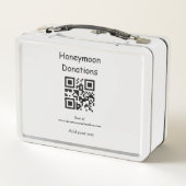 Lunch Box Simple minimal honeymoon donations wedding q r cod (Dos)