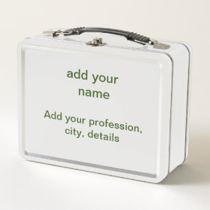 Lunch Box Simple minimal vert ajoutez votre texte nom photo
