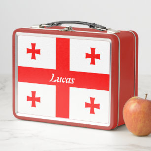 Lunch Box Simple Modern Georgia Flag Nation école Souvenir