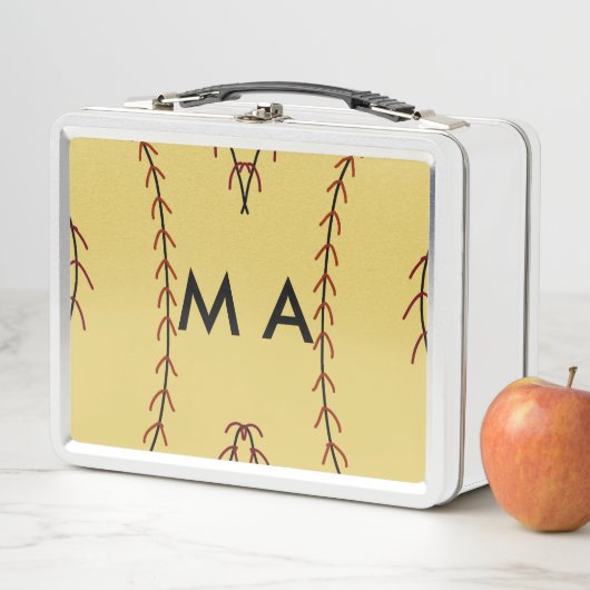 Lunch Box Simple monogramme ajouter votre nom lettre man min (En situation)