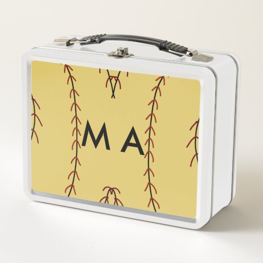 Lunch Box Simple monogramme ajouter votre nom lettre man min (Devant)