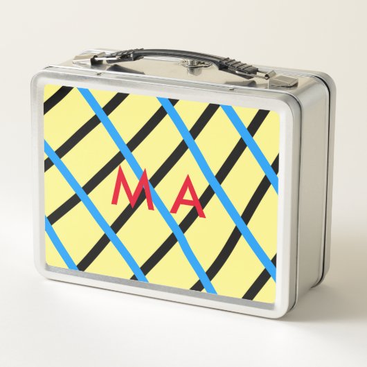 Lunch Box Simple monogramme ajouter votre nom lettre man min (Dos)
