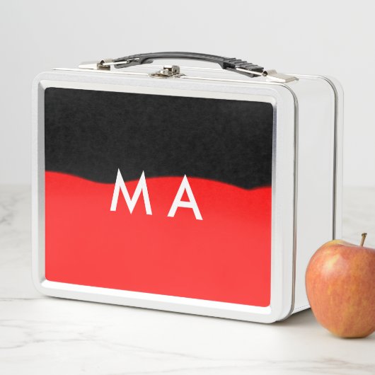 Lunch Box Simple monogramme ajouter votre nom lettre man min (En situation)