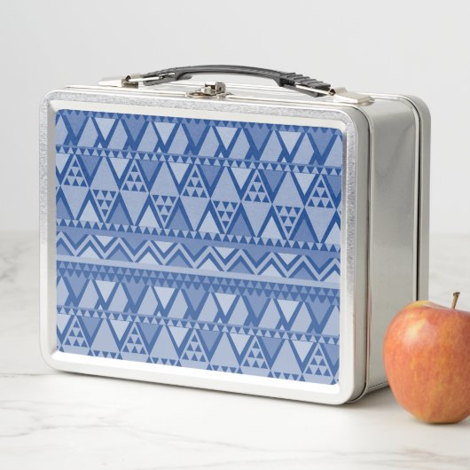 Lunch Box Simple Motif d'art tribal bleu (En situation)