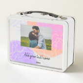 Lunch Box simple nom minimal customisé monogramme couple (Dos)