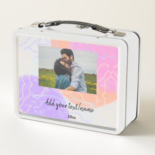 Lunch Box simple nom minimal customisé monogramme couple (Dos)