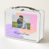 Lunch Box simple nom minimal customisé monogramme couple (Devant)