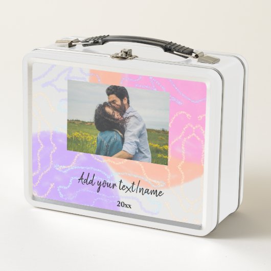Lunch Box simple nom minimal customisé monogramme couple (Devant)