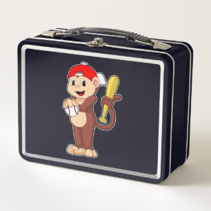 Lunch Box Singe au baseball avec batte de baseball