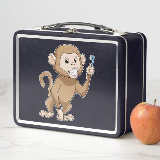 Lunch Box Singe avec brosse à dents (En situation)