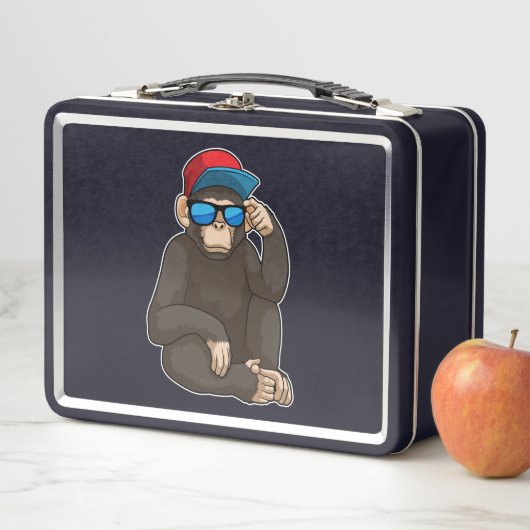 Lunch Box Singe avec lunettes de soleil (En situation)