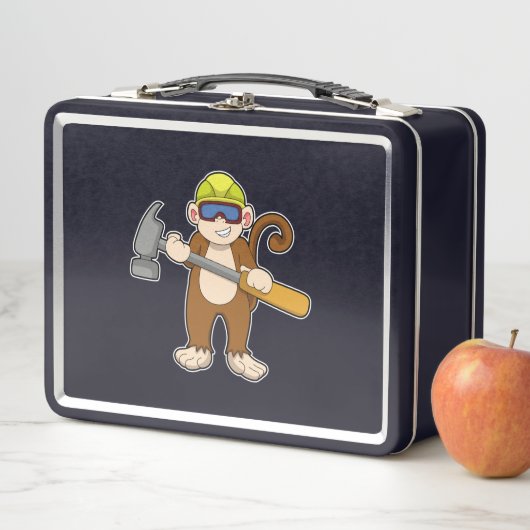Lunch Box Singe comme artisan avec marteau (En situation)