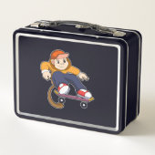 Lunch Box Singe comme patineur avec skateboard (Dos)