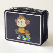 Lunch Box Singe comme patineur avec skateboard (Dos)