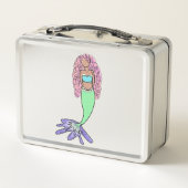 Lunch Box sirène arc-en-ciel rose bleu pourpre vert noir bou (Dos)