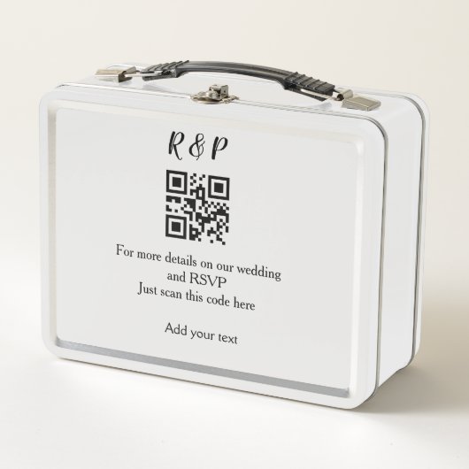 Lunch Box site web de mariage rsvp q r code ajouter nom text (Devant)