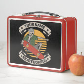 Lunch Box Skateboard personnalisé Nez Grab Skeleton Skeleton (En situation)