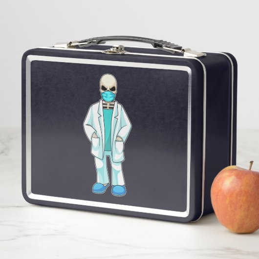 Lunch Box Skeleton comme docteur avec masque visage (En situation)