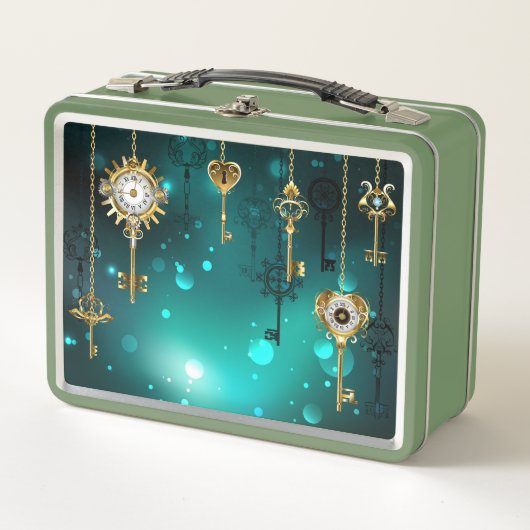 Lunch Box Skeleton Keys on Green Background (Devant)