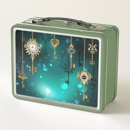 Lunch Box Skeleton Keys on Green Background (Dos)