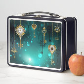 Lunch Box Skeleton Keys on Green Background (En situation)