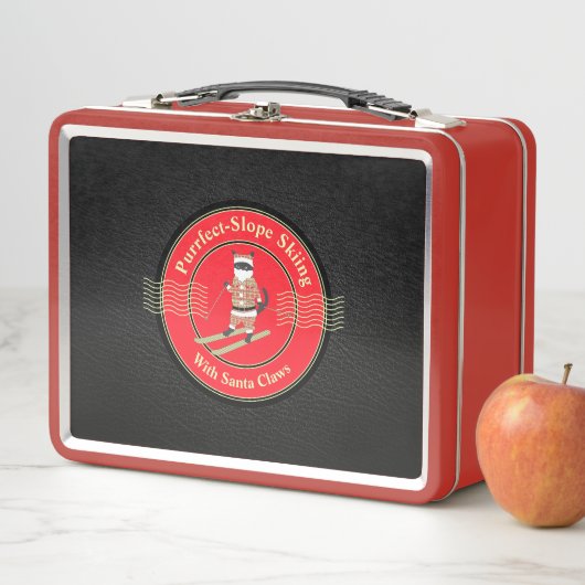 Lunch Box Ski à pente douce avec des lois Père Noël (En situation)