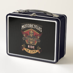 Lunch Box Skull Ride Cycles moteurs, Ride To Live