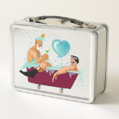 Lunch Box SlipperyJoe's deux gays hommes aiment la baignoire (Dos)